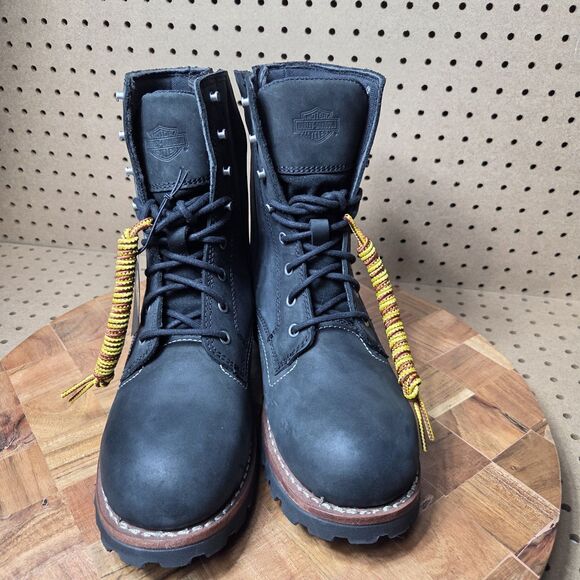 Harley-Davidson Motorcycle Men's Bentler Riding Boots Blk 7.5-Inch Sz 8.5 D96268 - Picture 2 of 13